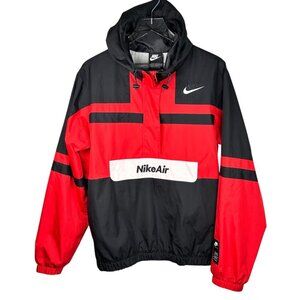 Nike Air 1978 Men Size Small Windbreaker Jacket 1/2 Zip Red Black
